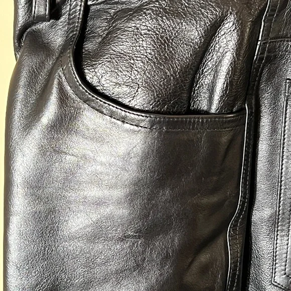 Vintage 90’s Sandy Dalal New York Italian made Leather Pants Jeans men’s 30x31”